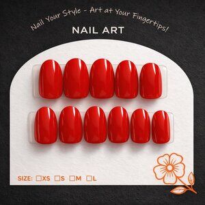 Classic glossy red press on nails